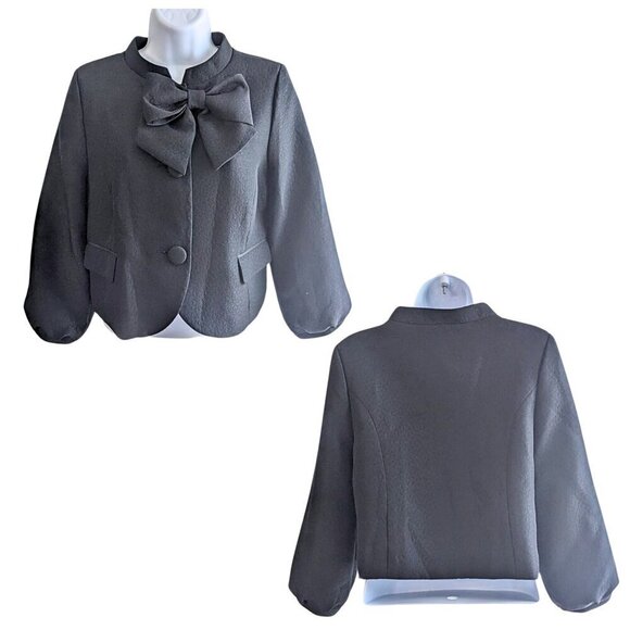 NWOT Vtg Y2K ERIN FETHERSTON for Target Black Brocade Coquette Crop Blazer SzM - Picture 1 of 9